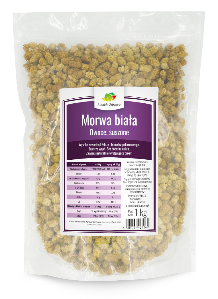Morwa biała - suszone owoce bez konserwantów - 1kg